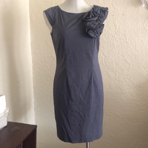 Cynthia Steffe Slate Gray Sheath Cocktail Dress 2 - Picture 1 of 9